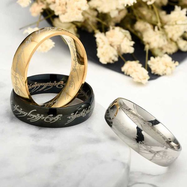 Anéis de casamento quentes o filme One Rings Mens dedo anel de ouro anel de anel de ouro para homens Presentes Jóias de casamento