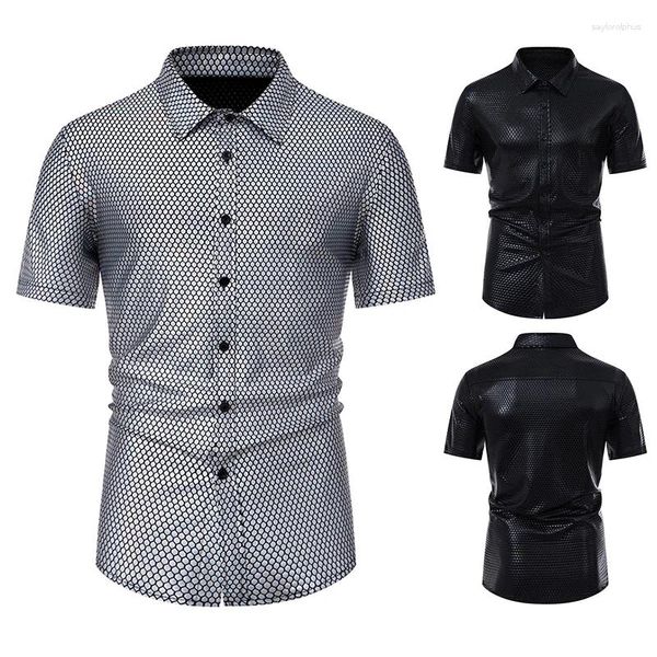 Camisas de vestido masculinas Roupa de discoteca 70