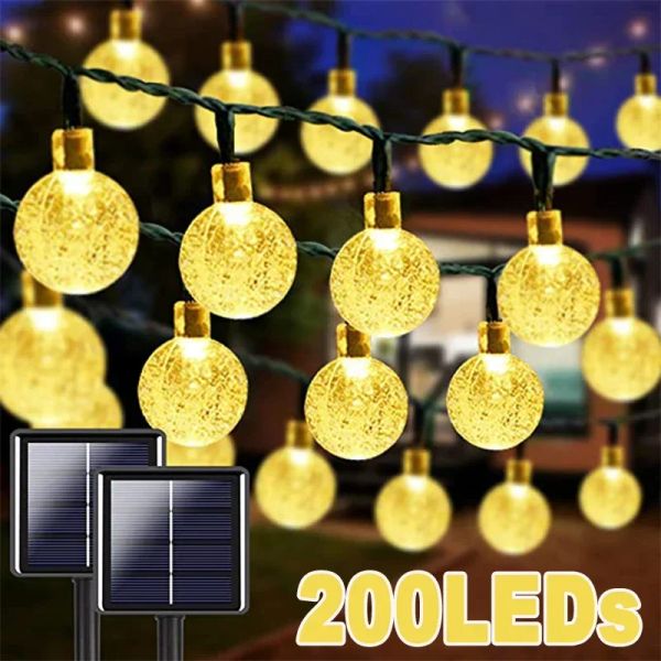 Decorazioni luci a corde solari Crystal Crystal Lightmas Ghitmas Ghitmas 8 Modie Affronta Patio Light for Garden Party Decor