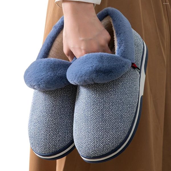 Pantofole a casa per uomini scivoli pelosi invernali femminile peluche non slip da letto non slip calda infrasoli maschi caldi coppie scarpe morbide