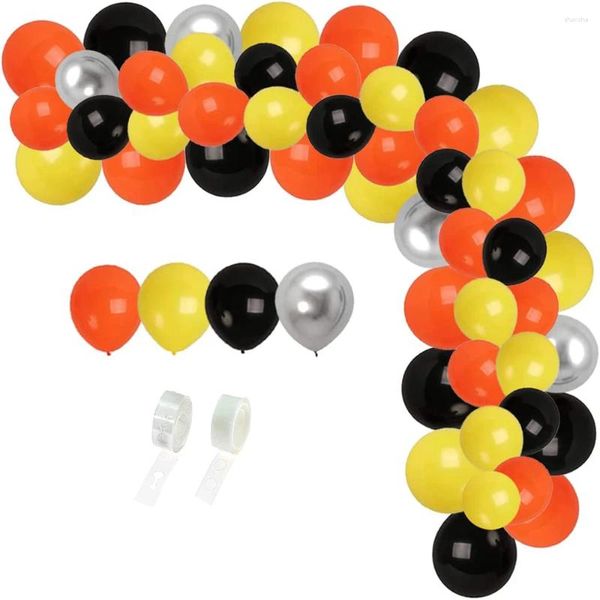 Decoração de festa laranja balões preto arco kit kit de guirlanda de ballão amarelo decoração de construção de aniversário globos chá de bebê trabalho de ação de graças