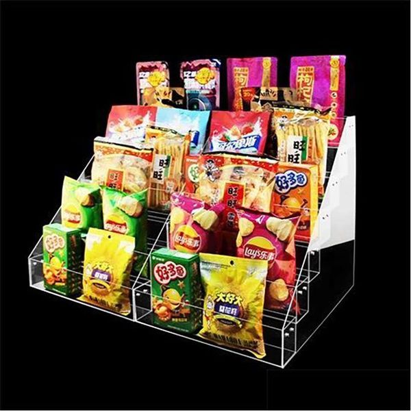 Aufbewahrung von Flaschen Jars Racks Acryl Display Stand für Supermarkt Food Snacks Zigaretten Getränke Bücher Magazine Halter Store corporation dhxa6