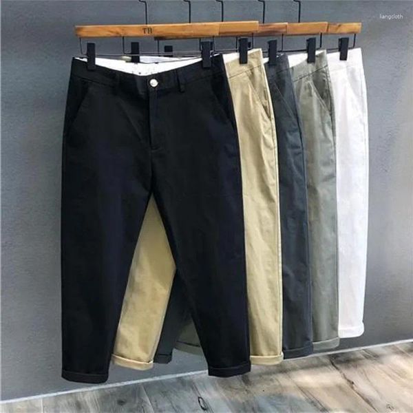 Pantaloni da uomo 2024 autunno inverno inverno coreano casual sottile gamba dritta gamba allentati versatili