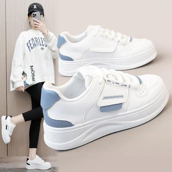 Lässige Schuhe 2024 Frühling Atmungsaktives farbiger Frauen kleiner weißer weißer koreanischer Ausgabe Sportarten