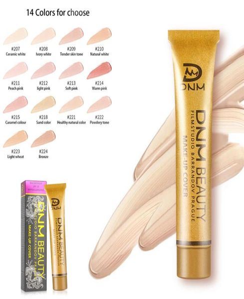 DNM Маленькая золотая трубка Concealer Foundation Cream Cover Cover New Wedding Makeup Party Hide Plemish Водонепроницаемость 14 Colors4186890