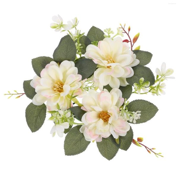 Fiori decorativi artificiali dahlia candela anelli ghirlande floreali foglie Greenery garland pilastro centrotavola per matrimoni