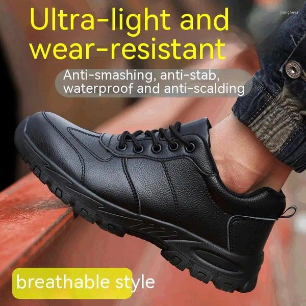 Stiefel Sicherheitsschuhe Männer wasserdichte Arbeiten unzerstörbarer Sneaker-Punktionssicherer Sicherheit Gummi Non Slip Anti-Smash Stahlzehen