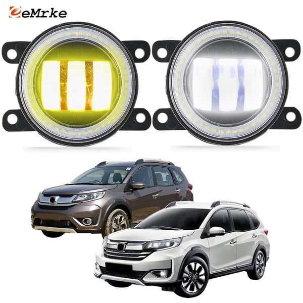 Eemrke LED FOG Lights Montbly 30W/ 40W para Honda BR-V BG1/ 2 2016 2017 2018 2019 2020 2021 com lente clara Angel Eyes Drl Car Diou