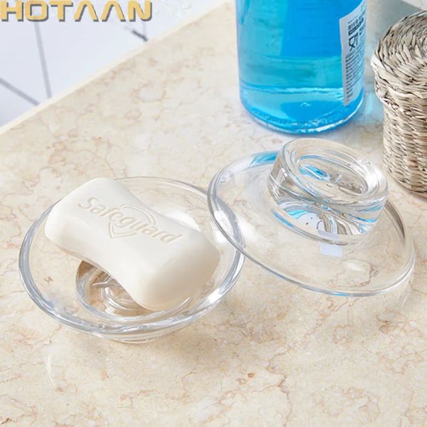 Set di piatto di sapone in vetro solido e trasparente Accessorio per bagno, piatto di sapone per il bagno, piatto di sapone in vetro opaco,., YT7101