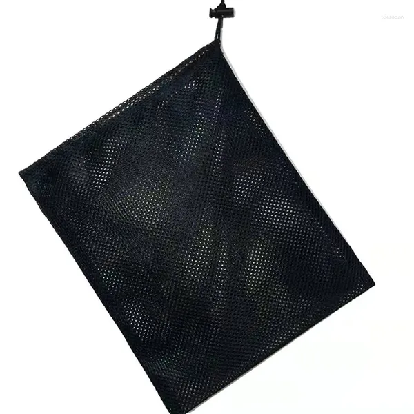 Borse di stoccaggio 1 PC Black Dureble Nylon Mesh Canna borse corsetto Multipopoli Viaggi in casa Attività Outdoor Stuck di roba da lavanderia