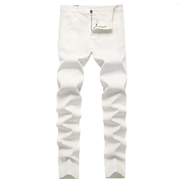 Jeans maschile primavera ed estate casual gamba dritta pantaloni da uomo biancheria tanna lavabile