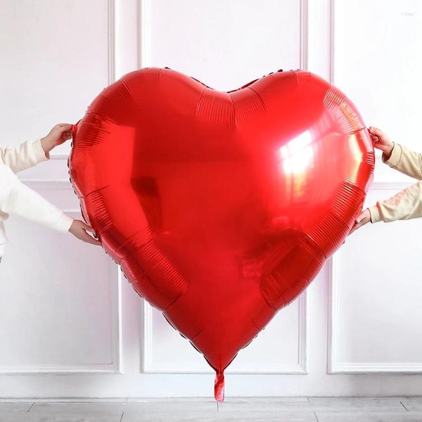 Decorazione per feste 120 cm Enorme pallone rosso a cuore rosso romantico palloncini di elio in foglio di grandi dimensioni per decorazioni per l'anniversario di matrimonio di San Valentino