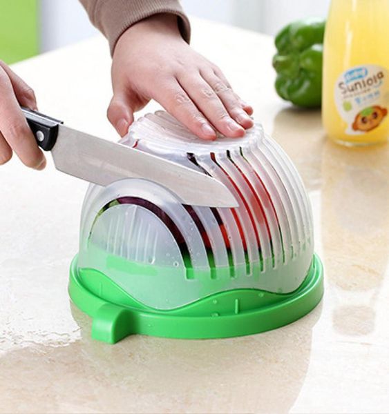 Салатная резак чаша кухня гаджет овощные фрукты Slicer Sticer Шайма и резак быстрого производителя салата.