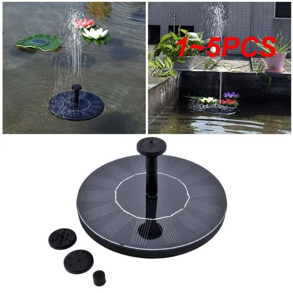 1 ~ 5pcs hobbylane redonda solar fonte solar flutuante movido a bomba de água flutuante de Fuente 3 cabeças de aspersores Pátio de jardim de lagoa 240419