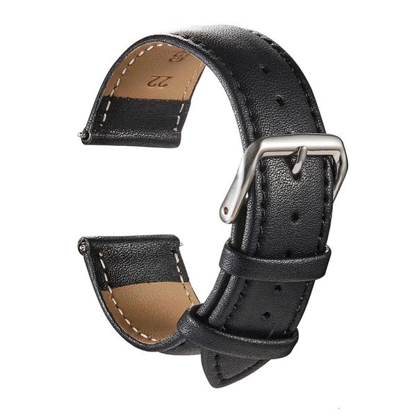 Bandas de vigia de couro genuíno Calfskin Substitua as tiras de relógio de pulso 18mm 20mm 22mm 24mm Acessórios de relógio Men Women Watch Band 240417