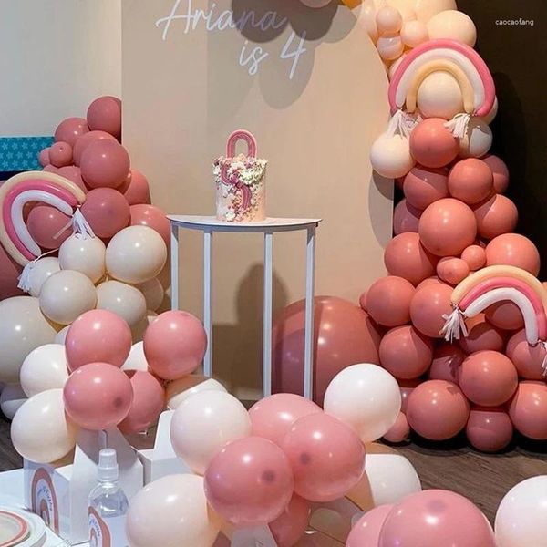 Decoração de festa 5/10/18 polegadas de pele branca cor de cor, retro rosa de balão de balão de aniversário de aniversário do dia dos filhos decoração do chá de bebê