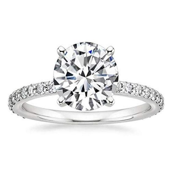 Anelli a grappolo Eamti 925 Sterling Silver for Women 125 CT Round Solitaire Cubic Zirconia Enello di fidanzamento della zirconia Promessa Dimensione 4122309686