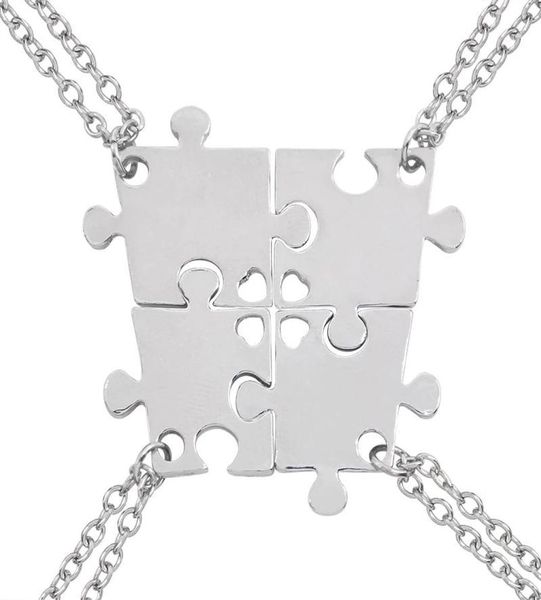 Collane a ciondolo set 4 pezzi di bravi amici serie show love puzzle geometrica collana unisex amicizia amica gioielli selezione 4830514