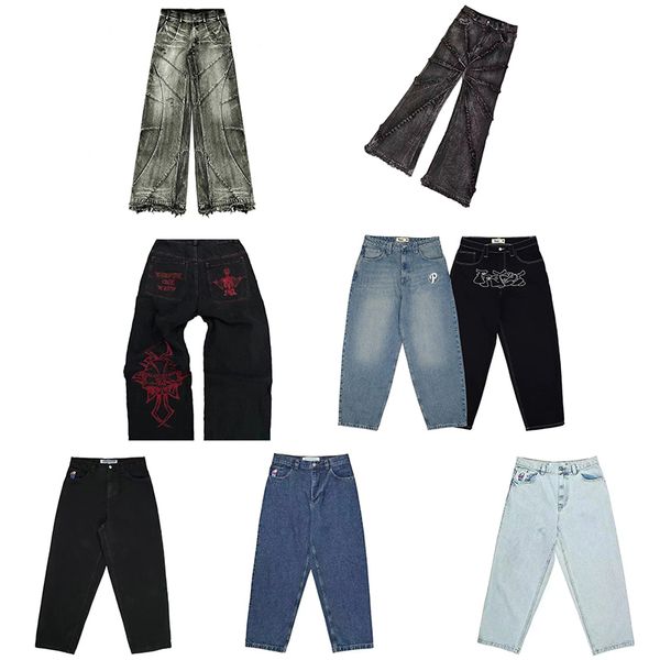 jeans neri streetwear jeans fabbrica produttore dritto pantaloni dritti jeans jeans jeans gamba dritta gamba jeans larghi uomini sciolti di jeans pantaloni