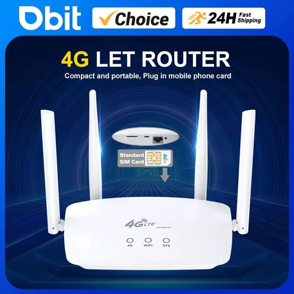 Dbit WiFi Router SIM -Karte 4G Modem LTE 4 Gain -Antennen unterstützt 32 Geräteanschlüsse für Europa Korea 240424