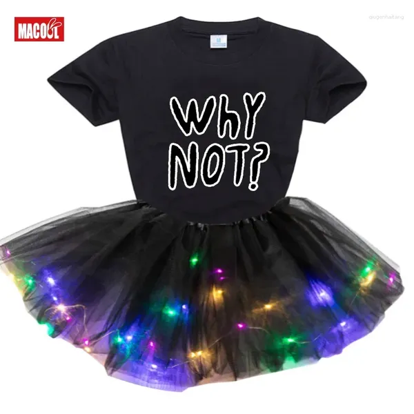 Set di abbigliamento abiti tutu abiti da ragazza vestito a maniche corte abiti da estate per bambini set di ragazze 2 pezzi 3-8y 2024