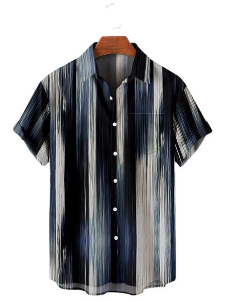 2024 5xl Hawaiian Mens Shirt Colorful listrado camisa camisa curta de manga curta para homens casuais camiseta grande camiseta masculina roupas 240428