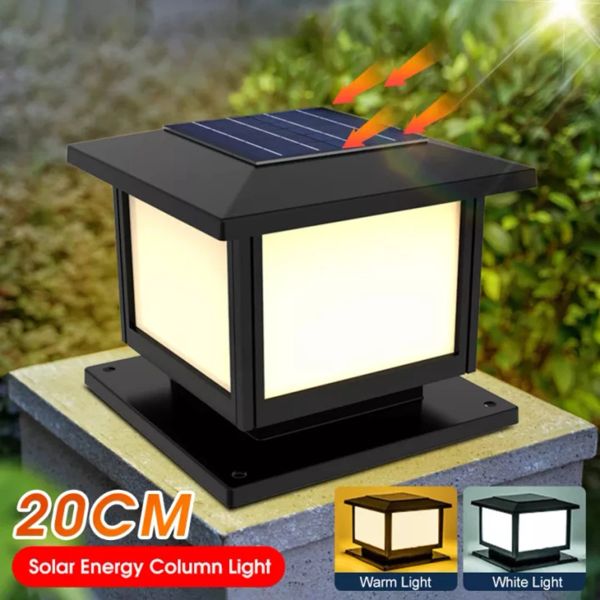 Decorações 1pcs Solar Light Fence Light IP65 Lâmpada solar ao ar livre para o portão de decoração de jardim Fence Wall Courtyard Cottage Solar Lamp