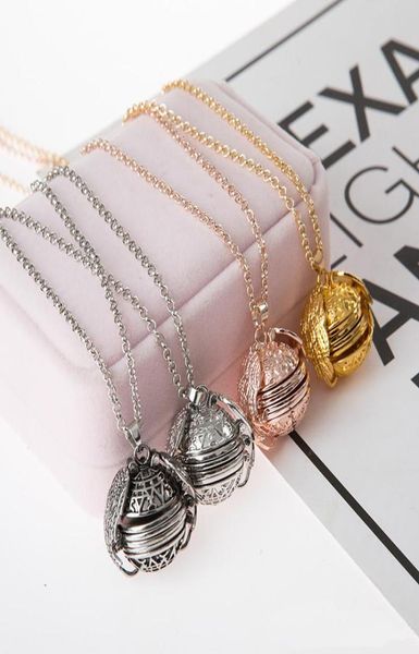 2019 Neue hochwertige Angel Wings Aroma Diffusor Halsketten Magie Locket Mehrschichtiger Halskette Faltenfamilie po Anhänger Frauen GI9264896