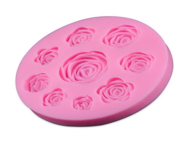 Silicone 3D di alta qualità 8 Mine rose Craft Fundant Dister