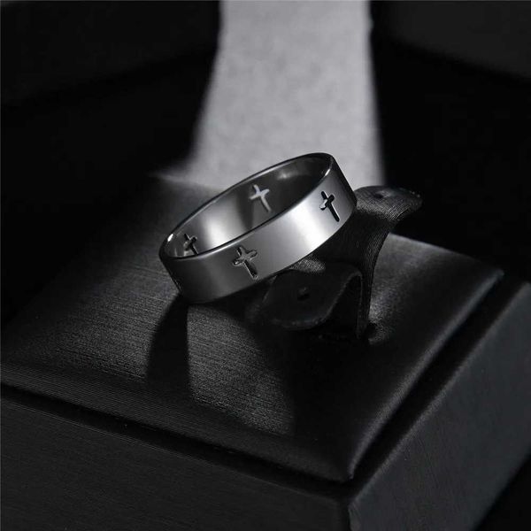 Eheringe Edelstahl Paar Ringe silbry Farbe Supernatural Cross Engagement Hochzeit Geschenk für Männer Frauen Finger Ring Schmuck Schmuck