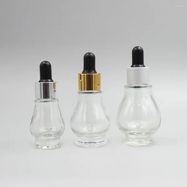 Bottiglie di stoccaggio fiale di vetro flacone da contagocce trasparente 30 ml da 1 oz imballaggio cosmetico e-liquido unquido