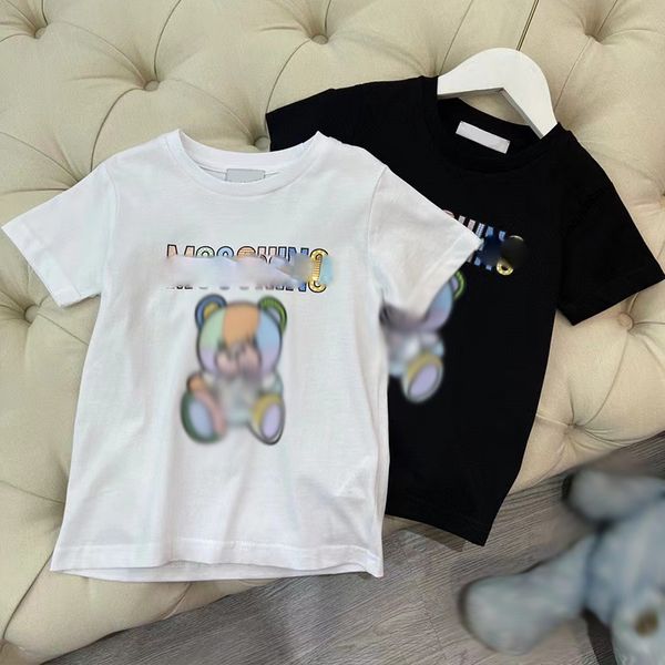 2023 Summer Novo da moda, novidade para crianças e meninos grandes e meninas, camiseta de algodão, desenho animado Little Bear Cool