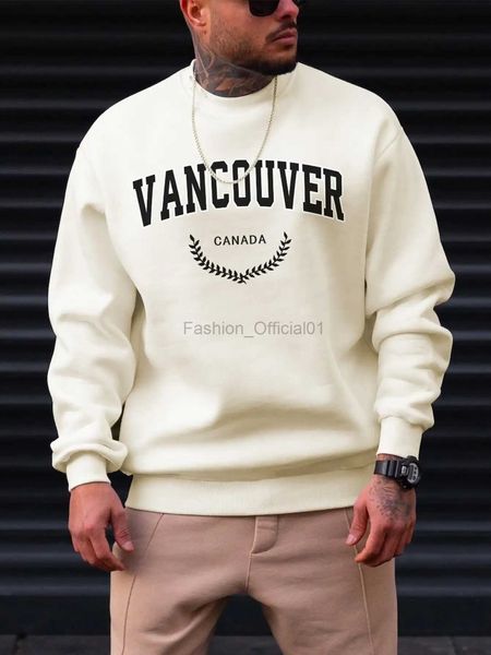 Erkek Hoodies Sweatshirts Vancouver Kanada Yaprak Tasarım Erkek Tepeleri Sonbahar Yeni Giysiler Sokak Tarzı Sıradan Sweatshirt Moda Hip Hop Spor Giyim D240429