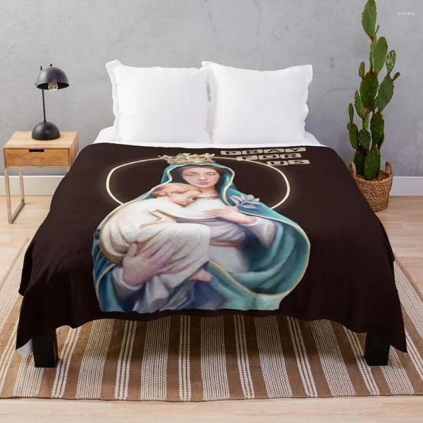 Decken Jungfrau Maria und Jesus Jesus werfen Decke für Sofas Flanell Stoff Single Beach