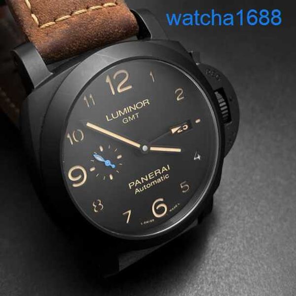 Бренд запястья Watch Panerai Luminor Series Mens Swiss Mechanical Sports Leisure Luxury Watch 44 -мм черная тарелка PAM01441