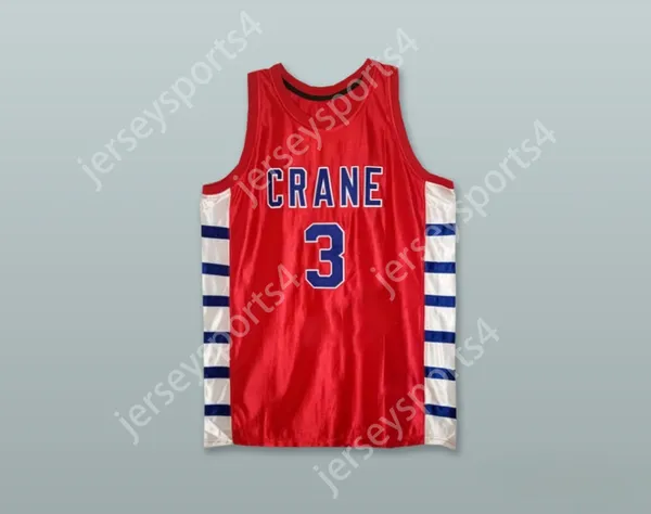 Nome personalizzato da uomo Youth/Kids Will Bynum 3 Crane High School Cougars Red Basketball Jersey Top Top S-6xl S-6XL