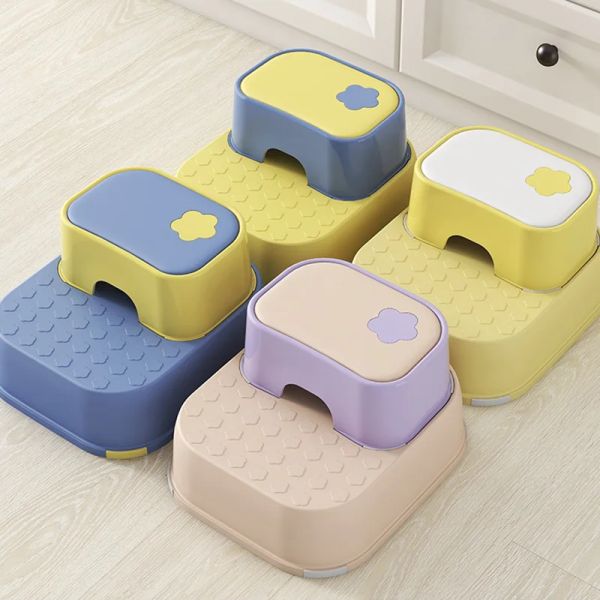 Çocuklar için çift yukarı adım dışkı set, antislip sağlam yürümeye başlayan çocuk tuvalet lazımlık eğitimi, banyo, mutfak, yatak odası için iki adım dışkı