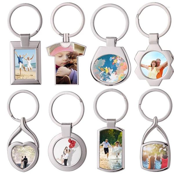 Tag de cachorro cadeias de chave de metal personalizadas para chaveiros em branco da sublimação com caixa de impressão de corante transferível de caixa preta de uma face Keychains