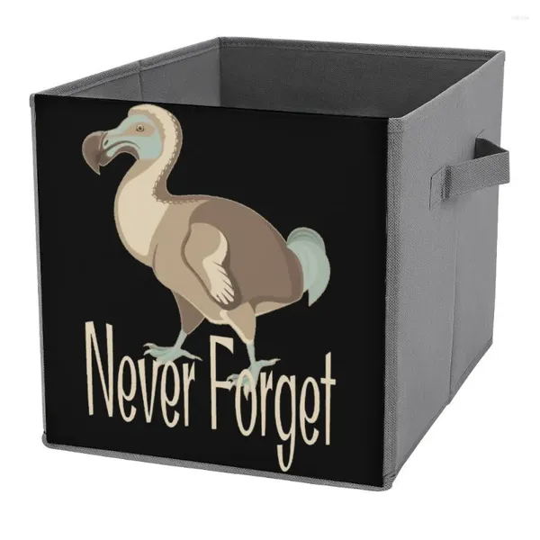 Sacos de armazenamento Caixa dobrável DODO Bird Extift Animal Never Forget Birdin Birdin Tank Organizer Divisão de brinquedos para animais de estimação