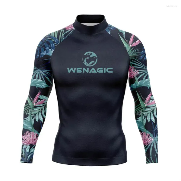 Uomo da bagno femminile uomo navigare nella guardia della guardia della guardia di marsph di maillot protezione UV Lycra rashguard