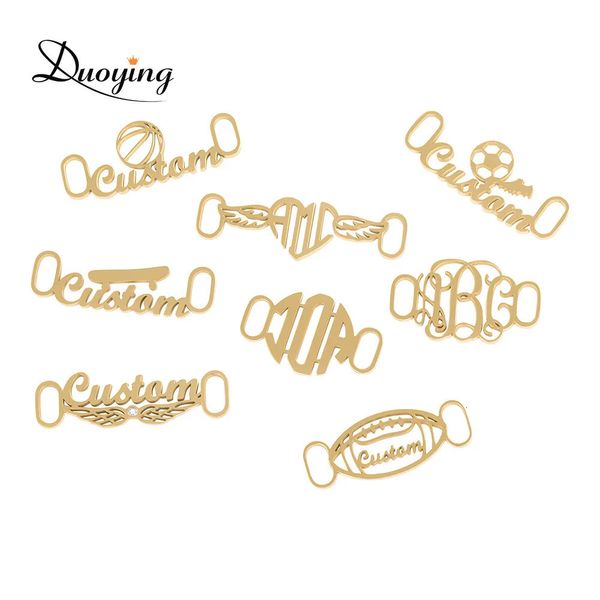 Duoying Sport Custom Sport Shoe Buckle Jóias personalizadas Crianças adultas tênis de lazer adultos tags punk tags Placa de nome Charms 240424