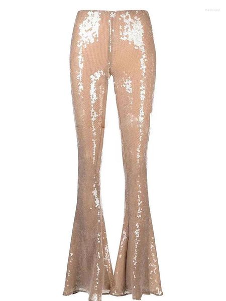 Pantaloni da donna Donne con paillettes di champagne 2024 Fashion Slim Leg Gambe Nightclub Party Celebrate Wear di alta qualità designer