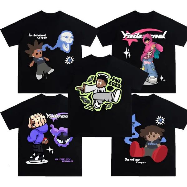 Y2K Hip Hop Brief Printed T -Shirt Cartoon Übergroße Tops Harajuku Fashion Casual Allein passen Loose Streetwear 240428