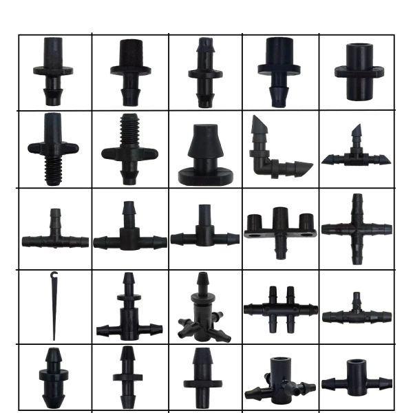 Dekorationen Wujie Garten Wasseranschluss Tropfbewässerung für 1/4 '' 1/8 '' Tubing Schlauchzubehör Joint Stachelstapfen Cross Eng -Stecker -Adapter