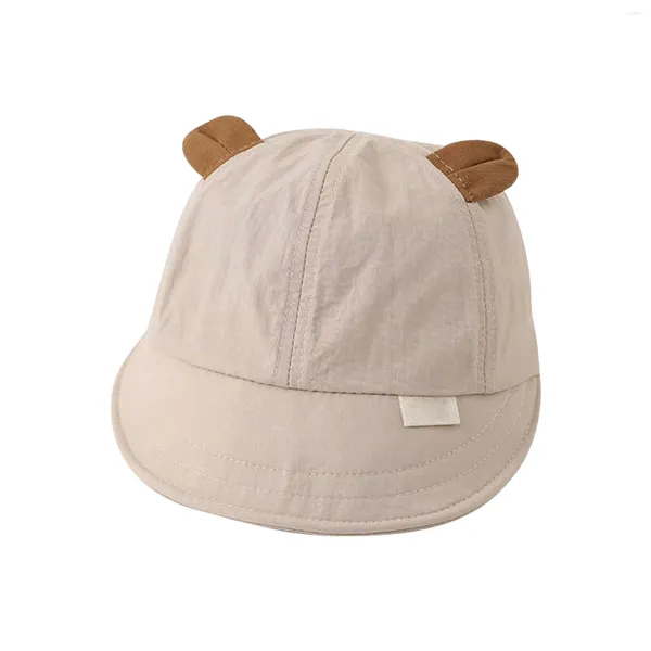 Cappelli larghi brim Toddler Boy Baseball Cap Baby Girl Girl Girl Bear Ear Hat Kid Summer per la spiaggia per bambini Outdoor Sundi di sole Solido Colore