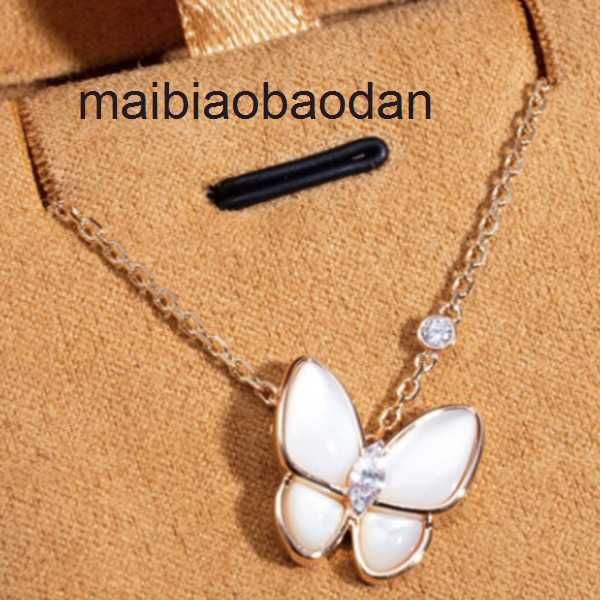 Designer Luxus Halskette Vancllf Silber 925 Weiß Fritillaria Schmetterling weibliche koreanische Version Feenkragen Kette Anhänger