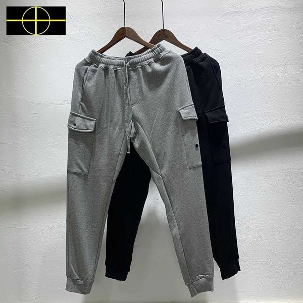 Pantaloni maschili pantaloni tascabili di alta qualità da uomo pantaloni sportivi casual cotone maschile emblema ricami pantaloni da ricamo J240429