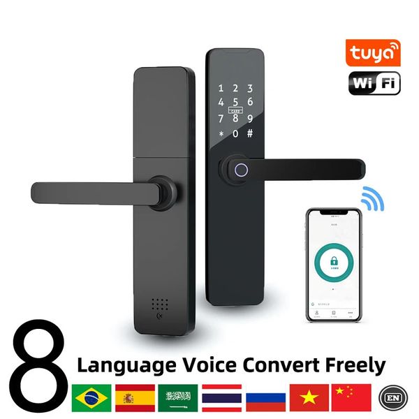 Tuya WiFi Digital Lock Electronic Lock Smart Door Remote Desbloqueie Keyless Lock Segurança Anti-roubo Home Smart El Office 240422