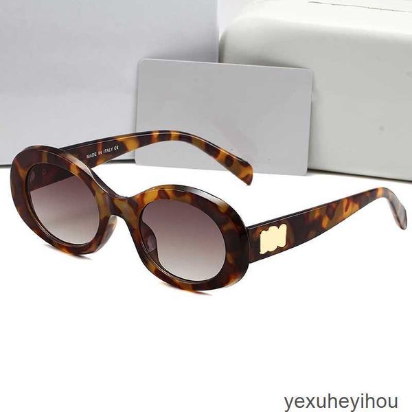 Óculos de sol ovais para designer fofo Adumbral elegante verão Lady Lady Sun Glasses 6 Cores 1Ror