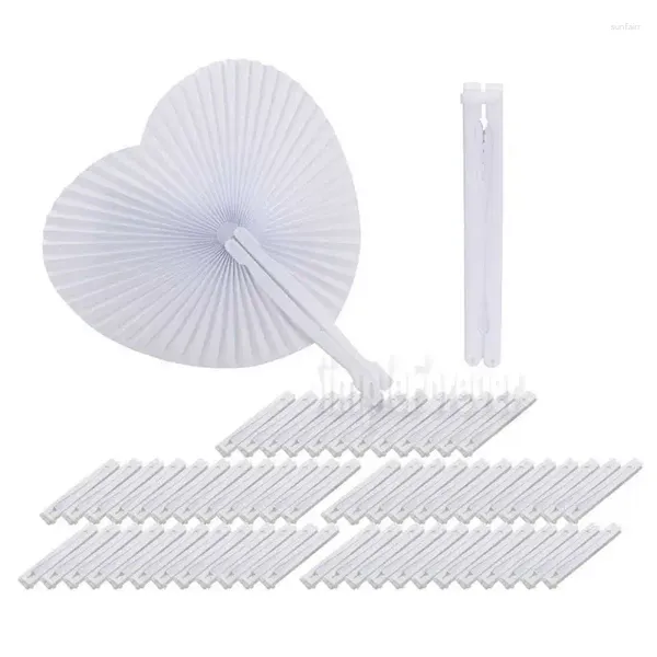 Dekorative Figuren Fan White Paper Round Heart Deco Dekoration Hochzeitsfeier Geschenk für Gäste Jubiläum Taufe DIY 60pcs/Los